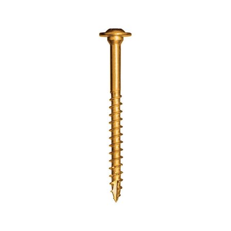 TOOLTIME 2.5 in. Star Self Tapping Yellow Zinc Construction Screws TO153914